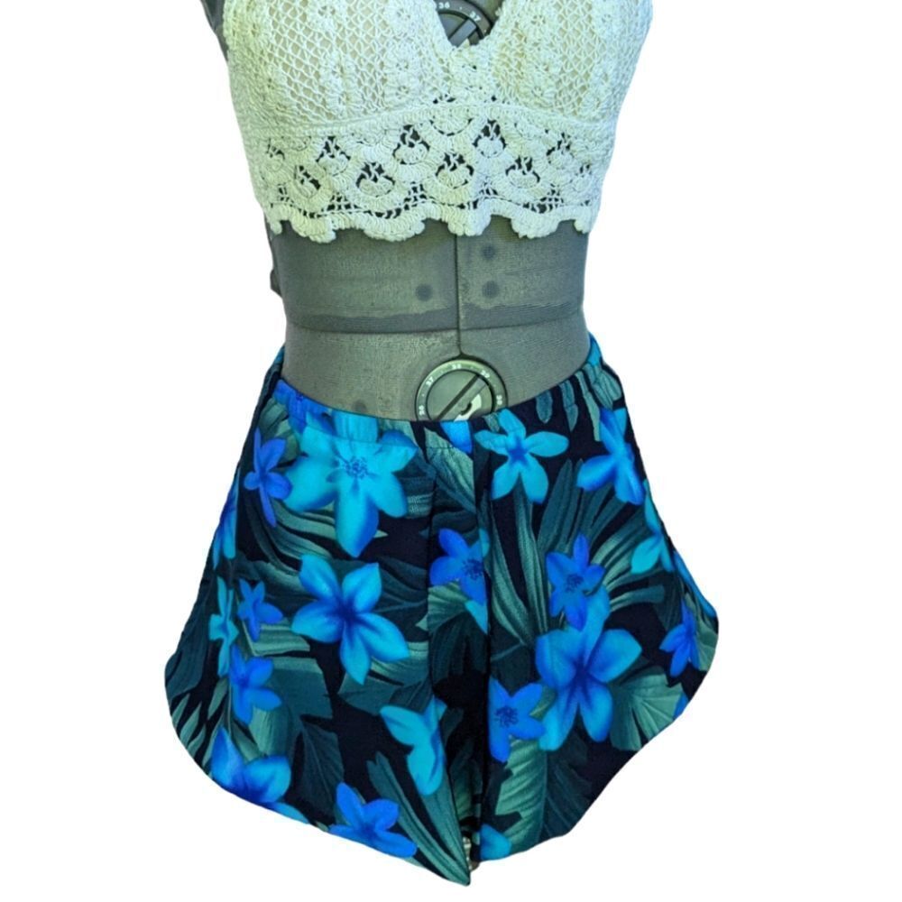 Vintage women's floral‎ print swim bottoms skirt size 14